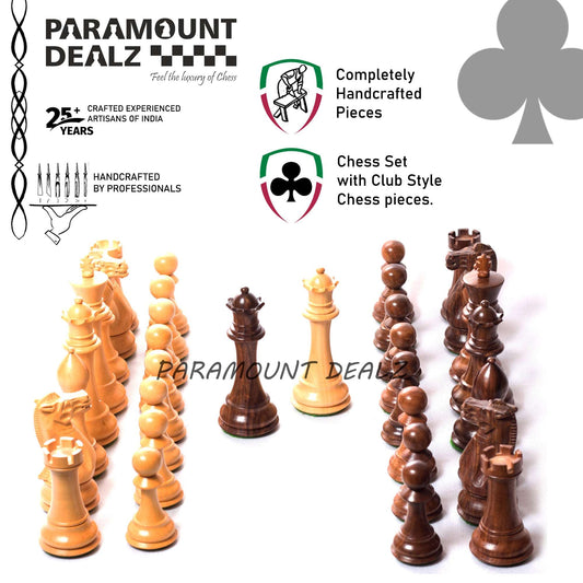 Collector's Club Staunton Series Chess Pieces in Indian Rose wood & Box wood - 4