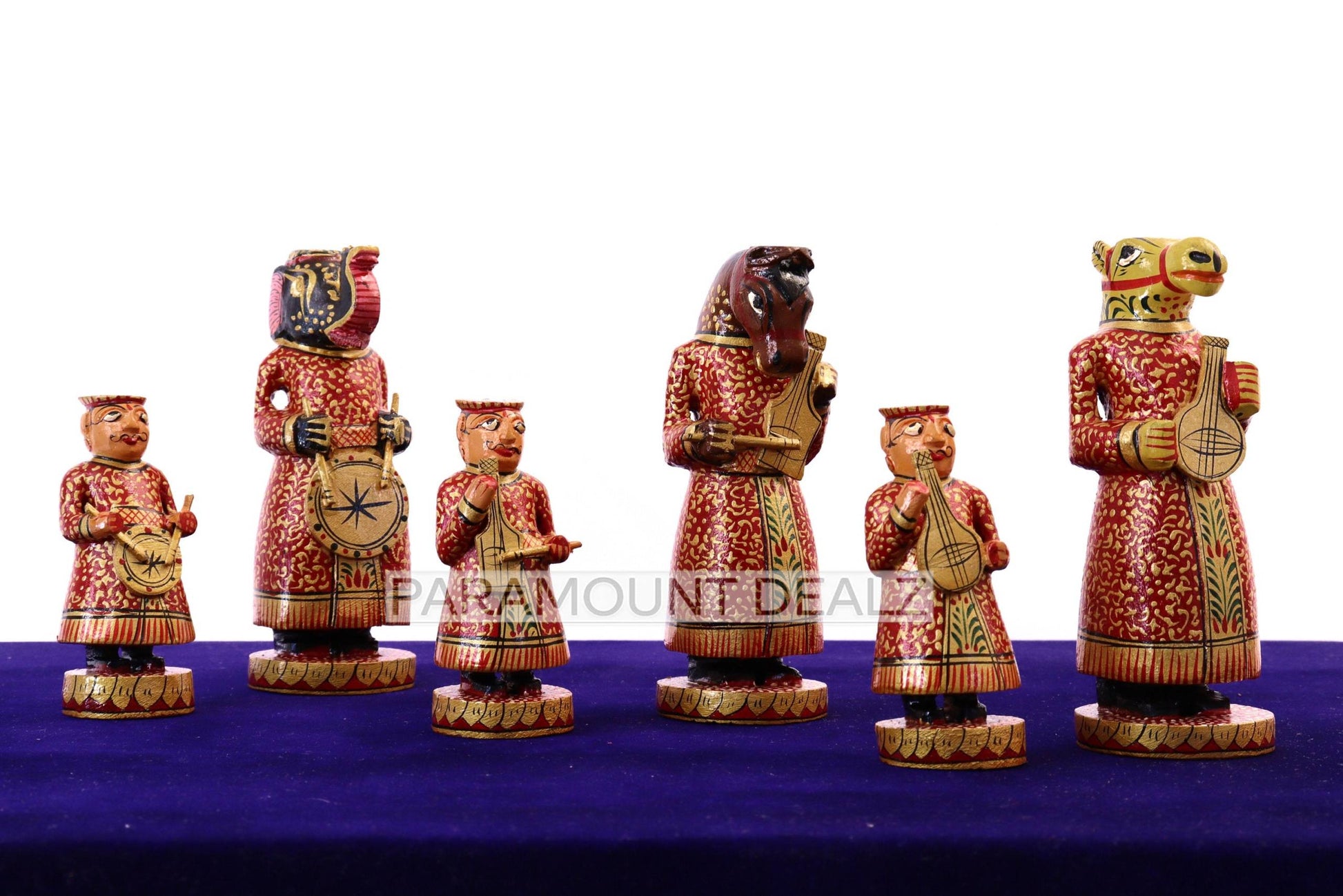 Wooden Indian Musical Theme Chess Broad Pieces