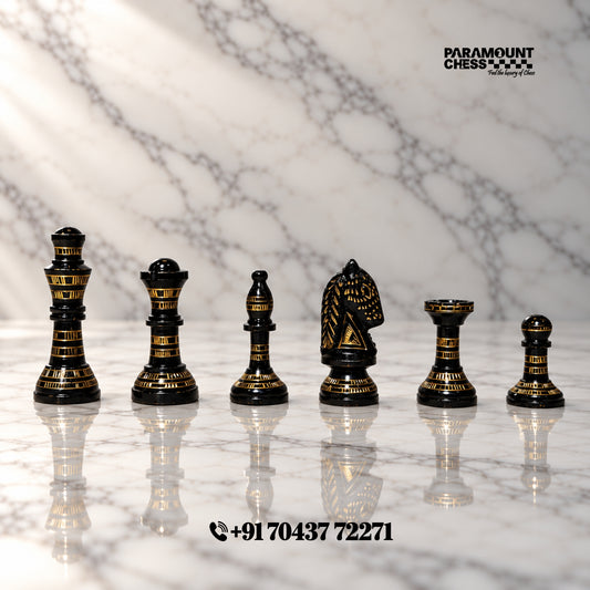 Stauntion Brass Vintage Chess Pieces (Black / Silver) – 2.5 Inch King Height