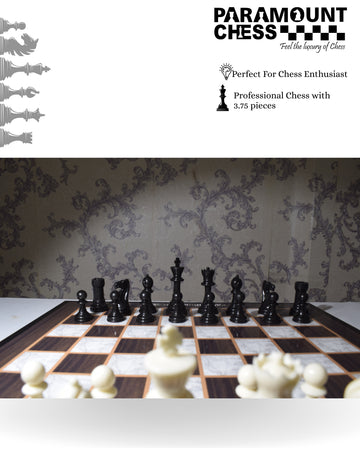 ♟️ Wooden Laminated 19" Chess Board Game Set with 3.75" Plastic Chess Pieces | 🎁 Perfect Gift for Loved Ones