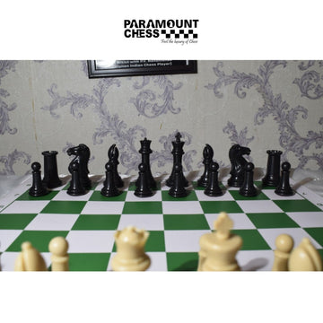 ♟️ Premium Tournament Chess Set – 20" Vinyl Chess Mat with 3.75" Supreme Super Weighted Plastic Chess Pieces | 34 Pieces with 2 Extra Queens, Storage Pouches & Chess Carry Bag
