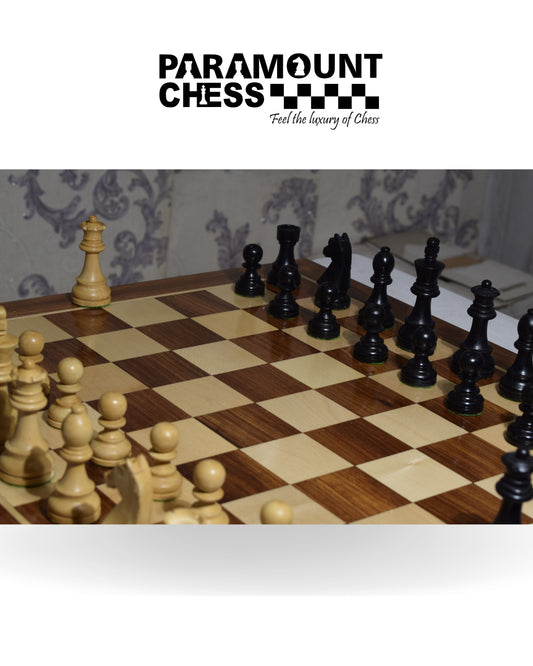Grand Master Square Cornered Edition 21" Wooden Chess Board ♟️ | Indian Rosewood & Maple Wood | 3.75" Weighted Yellow & Black Pieces | Premium Velvet Pouch 🎒 | Tournament Style Must-Have 🏆