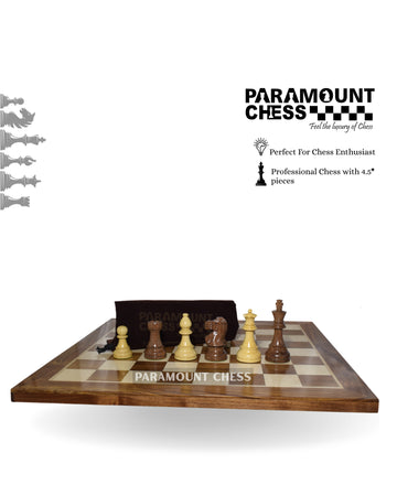 ♟️ 4.5" Supreme Staunton Wooden Chess Pieces with 21" Grandmaster Chess Board | Premium Tournament Set