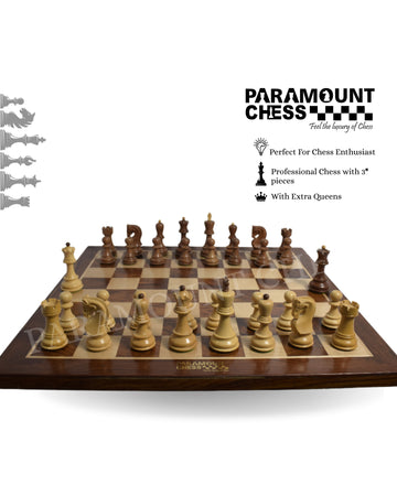 21" Wooden Chess Board Game Set with Russian Chess Pieces | Superior Finish Handcrafted from Indian Rosewood, Box Wood and Maple Wood