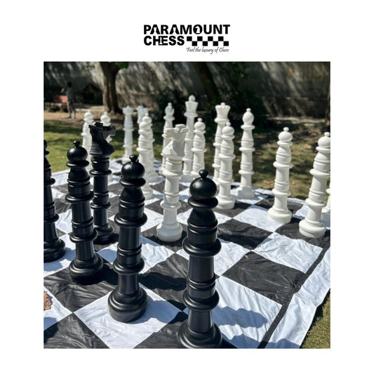 ♟️ 4 Feet (48 Inches) Giant Garden Chess Pieces Set | Premium High-Density Polyethylene (HDPE) Material | 32 Pieces Outdoor Chess Set | Without Chess Board ♟️