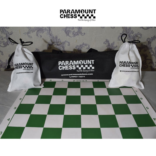 ♟️ FIDE Standard Vinyl Chess Set – 18” / 20” Board | 3.75” King | 2 Extra Queens | Carry Bag | 4 Color Options