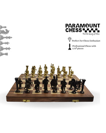 ♟️✨ Foldable Handcrafted Brass Chess Set ✨♟️