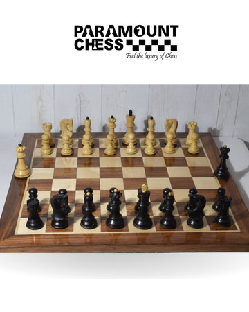 ♟️✨ 21" Wooden Chess Board Game Set ♟️ with Russian Style Chess Pieces 🟡⚫ (Yellow & Black) | 🌳 Premium Indian Rosewood, Boxwood & Maple Wood | 🏆 Tournament Finish | 🧵 Velvet Storage Pouch Included