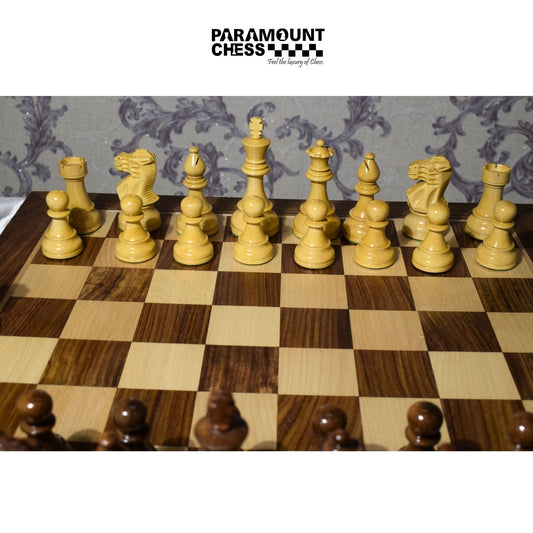 21" Grandmaster Luxury Wooden Chess Set ♟️ | Sheesham & Maple Board | 3.75" Supreme Pieces | 2 Extra Queens | Velvet Pouch