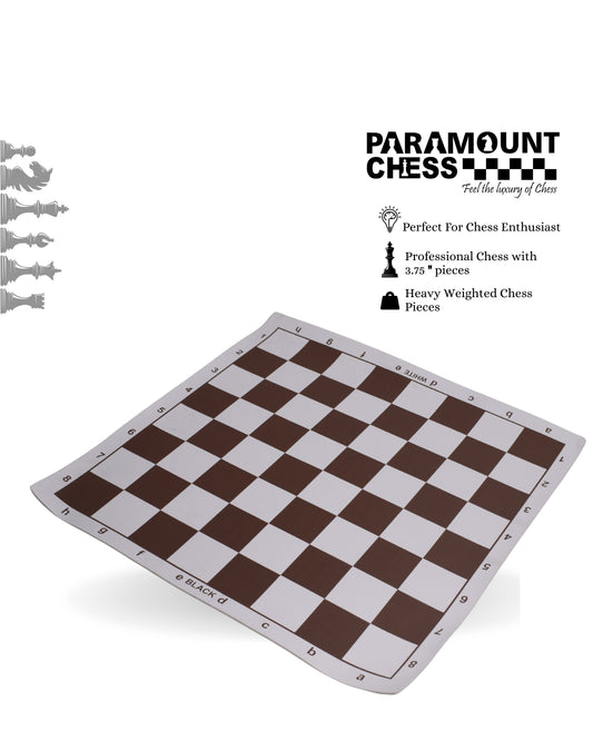 ♟️ 3.75" Super Weighted Staunton Plastic Chess Pieces with 18" Brown Chess Mat