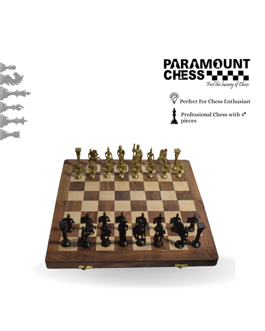 ♟️✨ Foldable Handcrafted Brass Chess Set ✨♟️