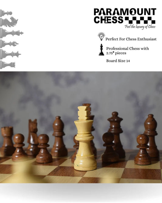 ♟️ Foldable Wooden Chess Set – Non-Magnetic | 12" & 14" Options
