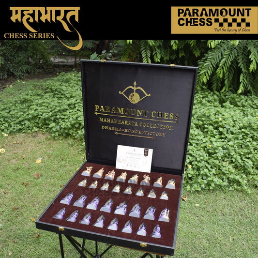 ✨ Limited Edition Mahabharata Chess Set – Beautifully Detailed with Premium Leatherette Storage Box