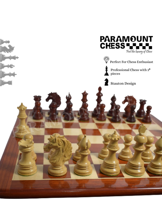 ♟️ 21” Luxury Budrosewood Chess Set with 4.25” Emperor Series Wooden Chess Pieces & Leatherette Carry Box 🪵✨