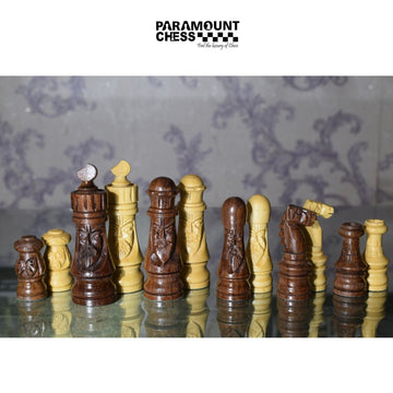 Face Series ♟️ | 3" King Size Handmade Wooden Chess Pieces Set | 32 Chessmen | Professional Design | Velvet Carry Pouch Included 🎒