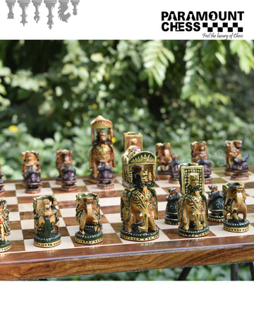 ♟️ Royal Maharaja Handcrafted Carved Chess Set with 21” Grandmaster Sheesham Wooden Board – A Perfect Chess Set for Every Home 🏰✨