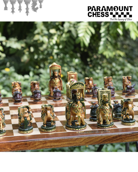 ♟️ Royal Maharaja Handcrafted Carved Chess Set with 21” Grandmaster Sheesham Wooden Board – A Perfect Chess Set for Every Home 🏰✨