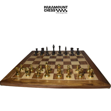 🏆 21" Grandmaster Luxury Wooden Chess Set | Sheesham & Maple Wood Chess Board with 3.5" French Lardy Brass Chess Pieces | Heavy Weighted Premium Collection with Velvet Pouch ♟️👑🌳✨