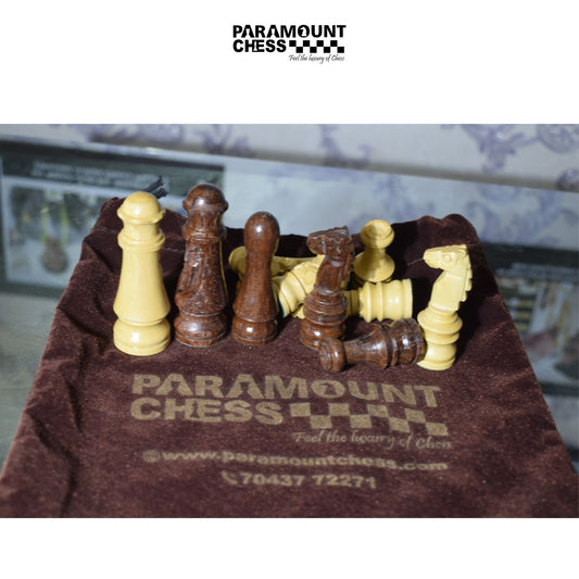 Face Series ♟️ | 3" King Size Handmade Wooden Chess Pieces Set | 32 Chessmen | Professional Design | Velvet Carry Pouch Included 🎒