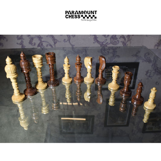 Classic Lamp Series ♟️ | 3.5" King Height Wooden Chess Pieces | Sheesham Wood (Indian Rosewood) 🌳 | Player-Focused Design | Chess Board Not Included