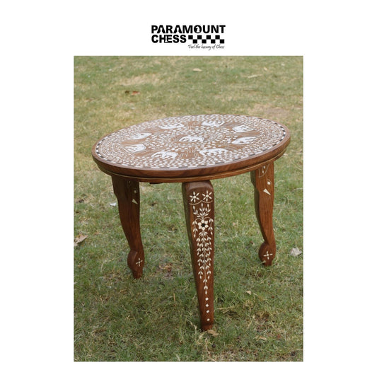 18 Inch Inlay Coffee Table| Bone Inlay Table| Mother of Pearl Coffee Table| Inlay side table| Home decor wood| Indian handcrafted| Center table