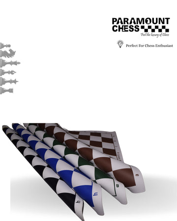 ♟️ Vinyl Rubber Rollup FIDE Tournament Standard Professional Chess Mat – 18" / 20" | With Mat Pouch | Multiple Colours