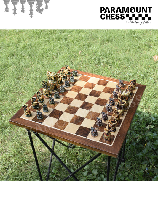 ♟️ Royal Maharaja Handcrafted Carved Chess Set with 21” Grandmaster Sheesham Wooden Board – A Perfect Chess Set for Every Home 🏰✨