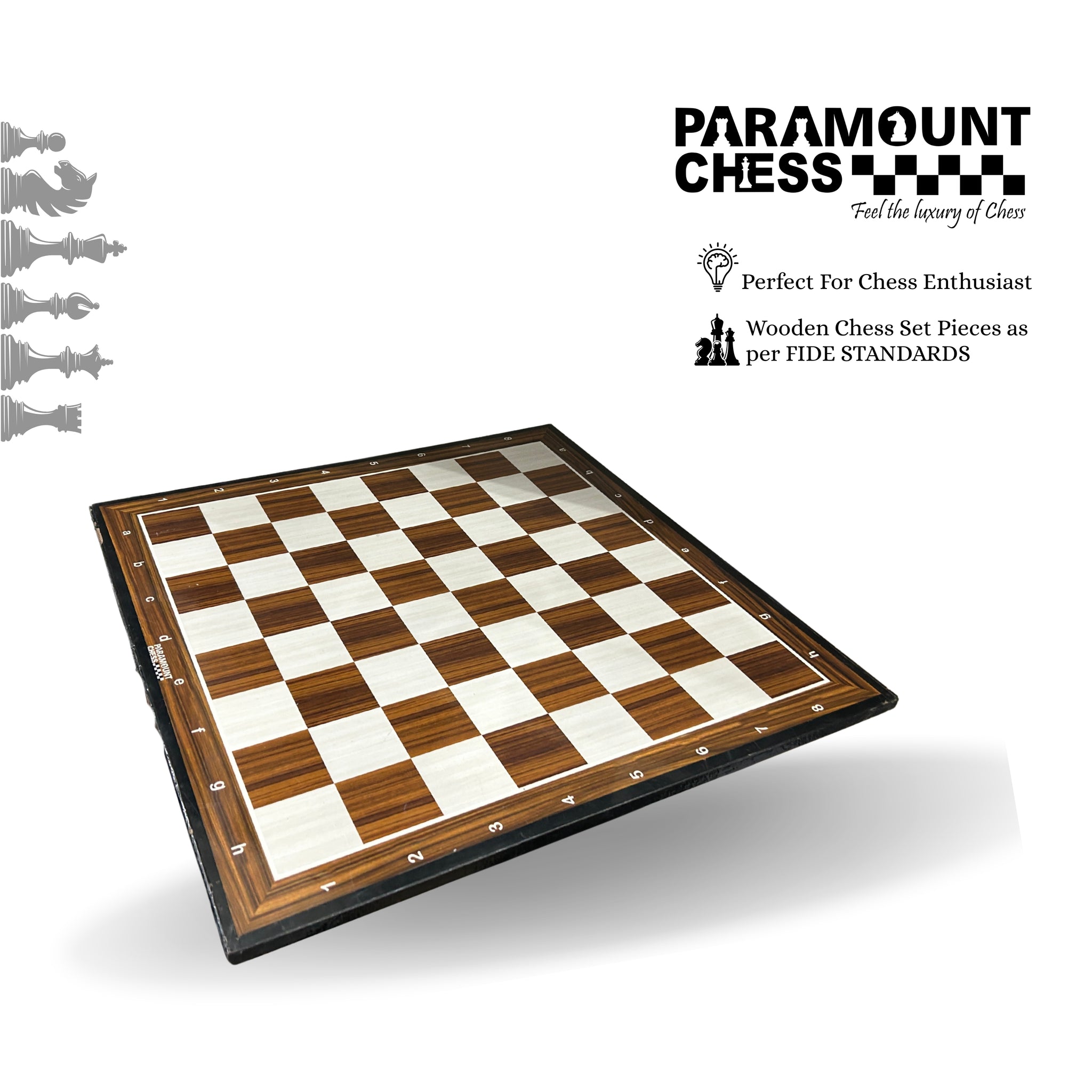 19" Wooden Laminated Chess board (only board without pcs )
