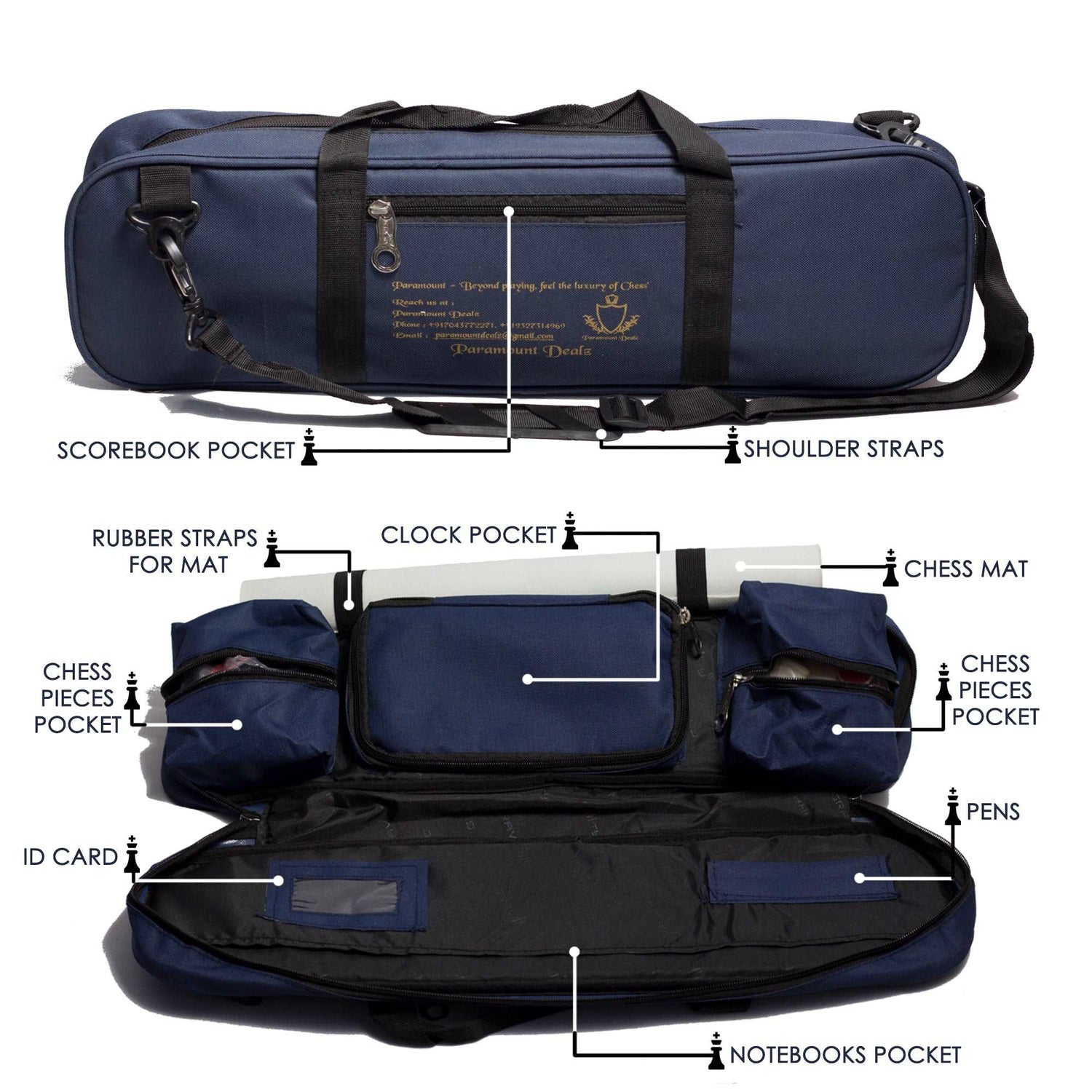 Deluxe Chess Bag - Navy main image 1