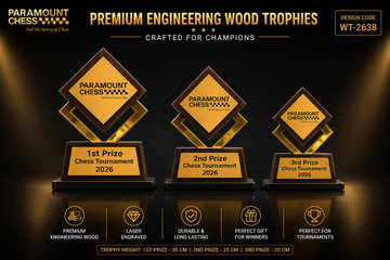 (WT-2638)🏆 Paramount Victory Trophy Series ♟️✨–🏆 Set of 3 Premium Chess Tournament Trophies – 1st, 2nd & 3rd Prize Award Set