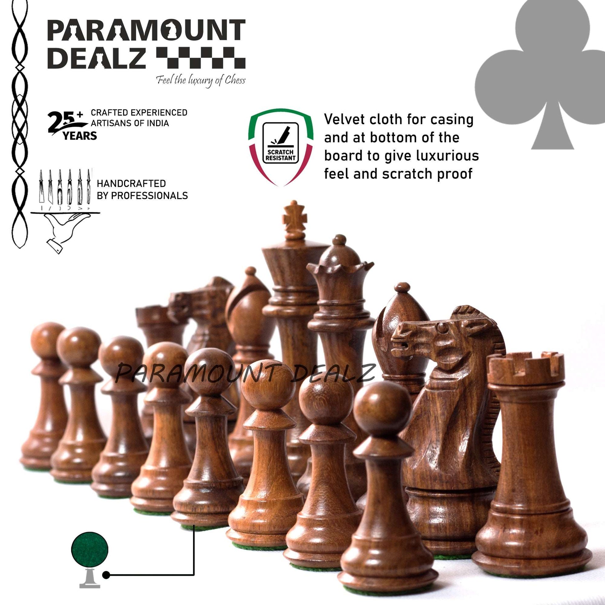 Collector's Club Staunton Series Chess Pieces in Indian