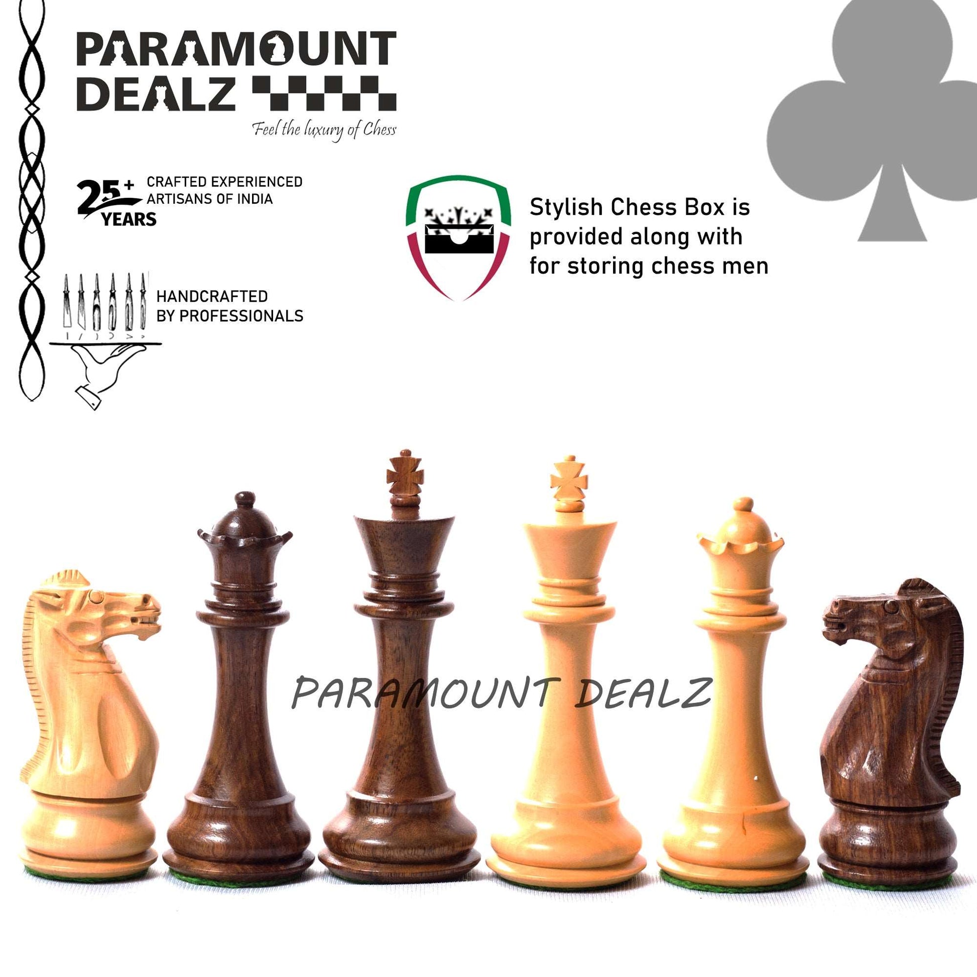 Collector's Club Staunton Series Chess Pieces in Indian