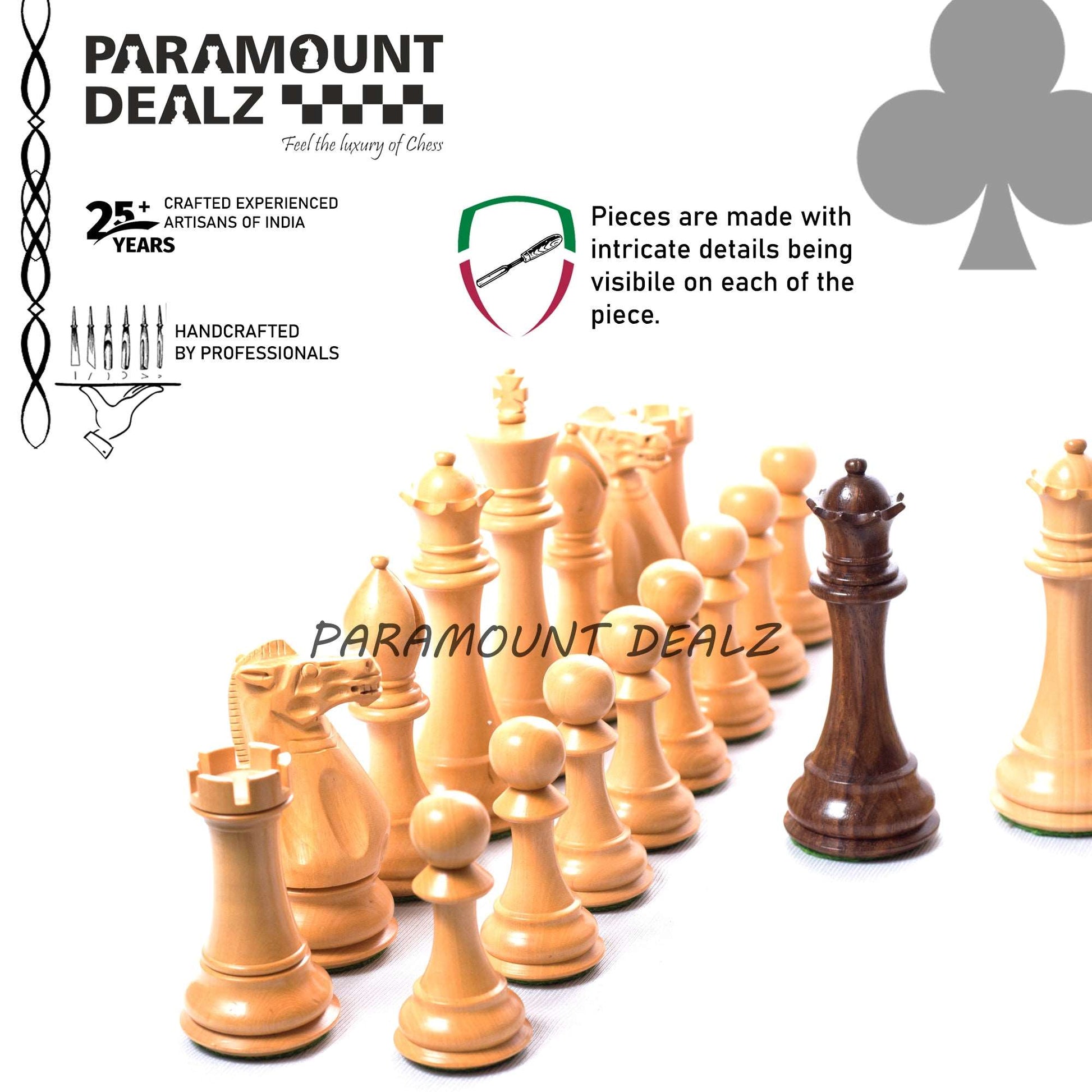 Collector's Club Staunton Series Chess Pieces in Indian