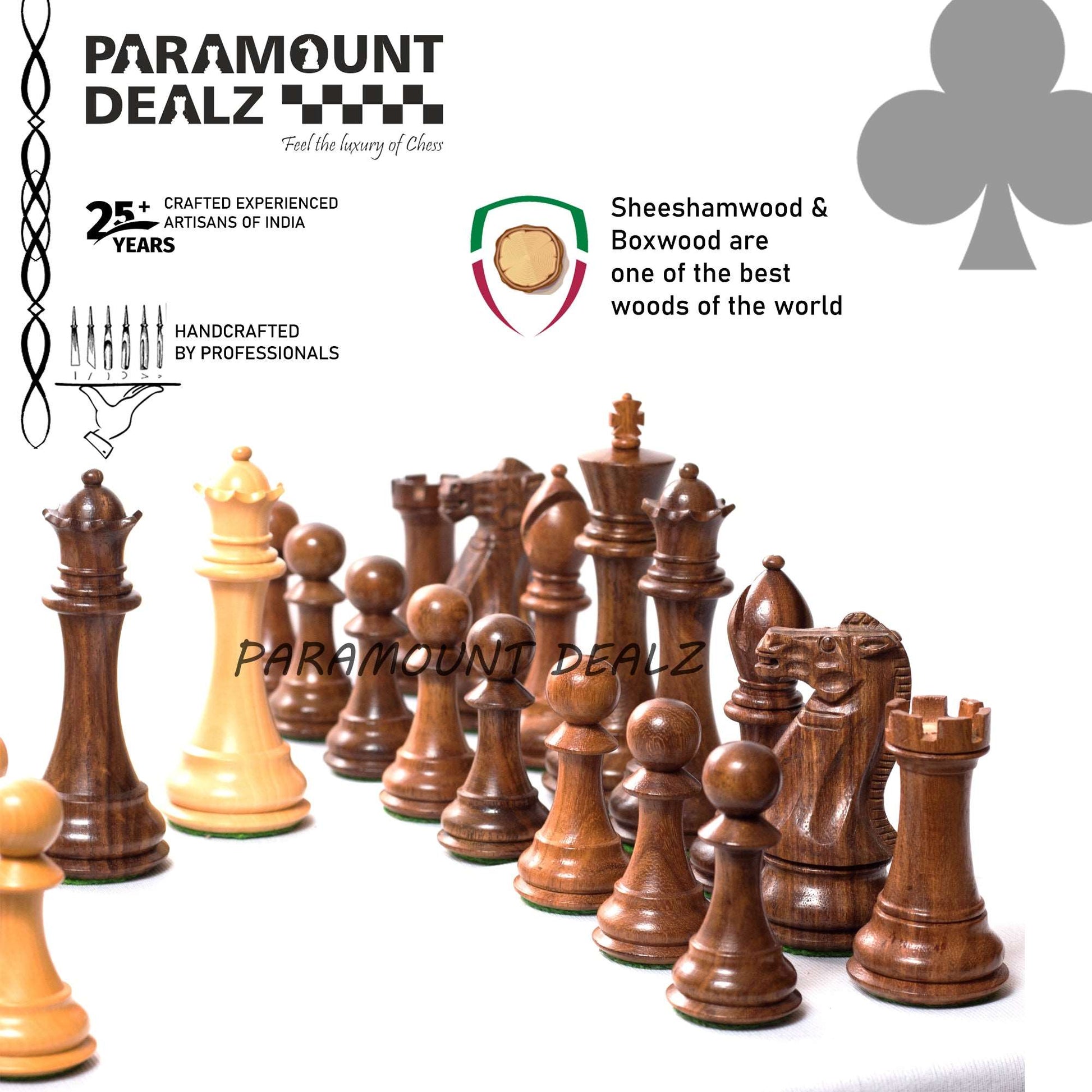 Collector's Club Staunton Series Chess Pieces in Indian