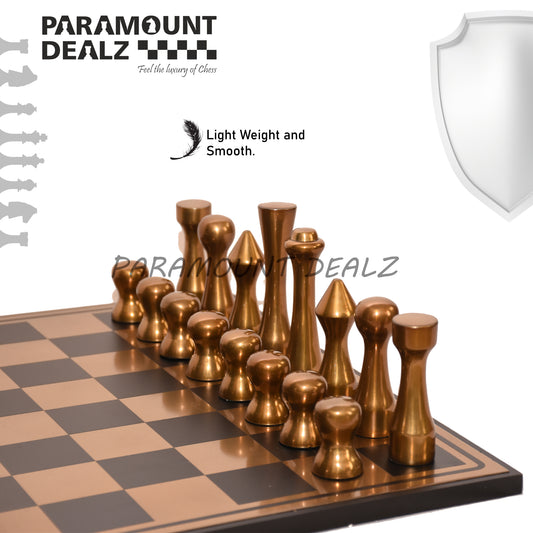 St. Petersen styled Aluminium Chess Set - Best for chess enthusiasts and players