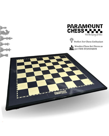 ♟️ 19" Wooden Laminated Chess Board with Russian Wooden 3.75" King Size Chess Pieces & Chess Pouch | Premium Chess Set for All Players