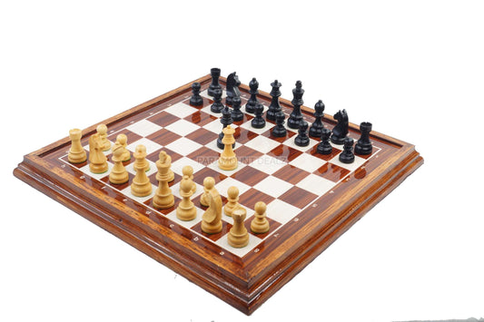 DRAGON SERIES WOODEN LUXURIOUS CHESS LAMINATED BOARD (WITH SOLID WOODEN FRAME) & WOODEN CHESS PIECES