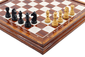 DRAGON SERIES WOODEN LUXURIOUS CHESS LAMINATED BOARD (WITH SOLID WOODEN FRAME) & WOODEN CHESS PIECES