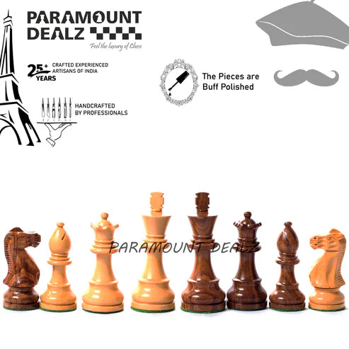 ♟️ Single Staunton Supreme Series – Wooden Weighted Chess Pieces (Sheesham & Boxwood) – 4.5