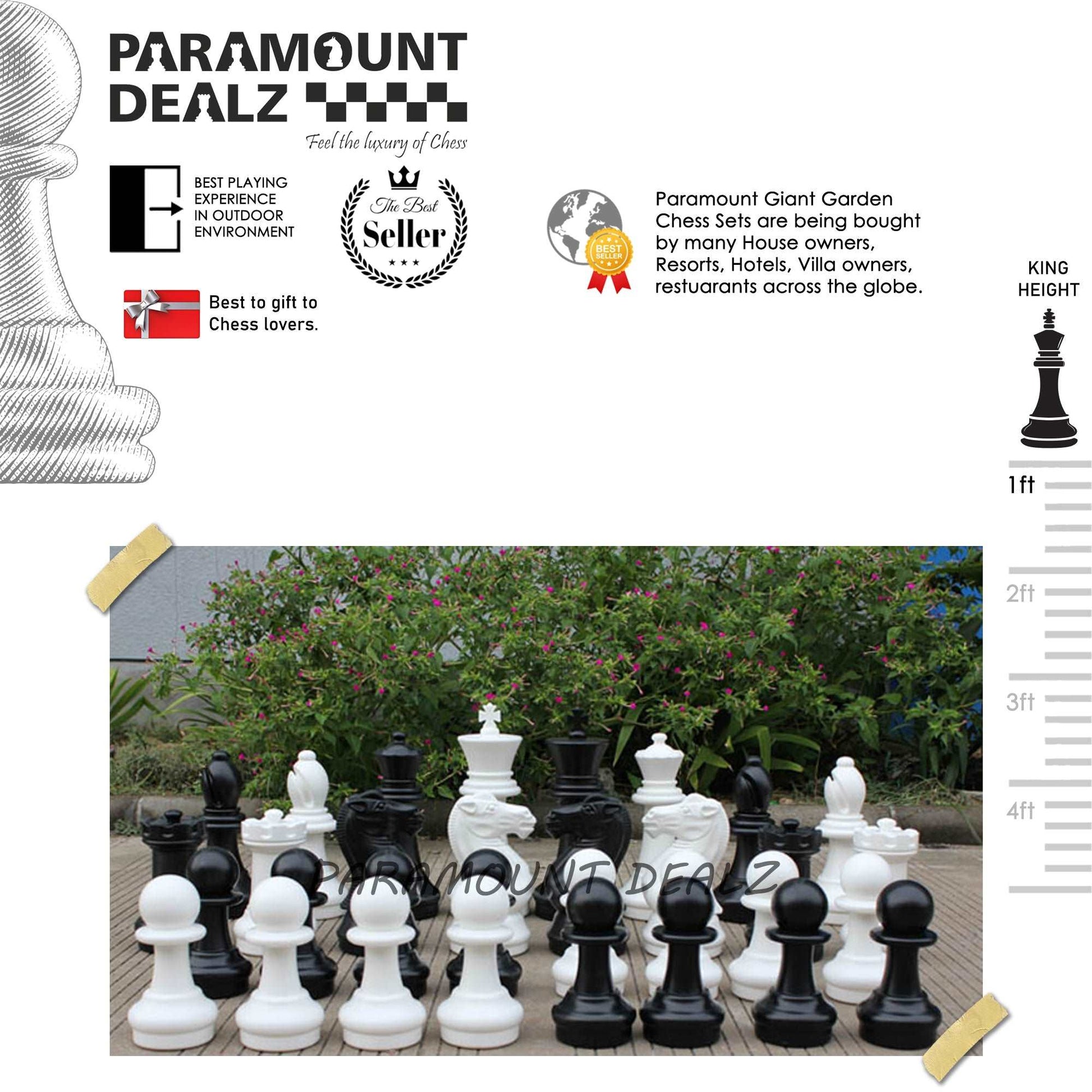Giant Garden Chess Pieces Set