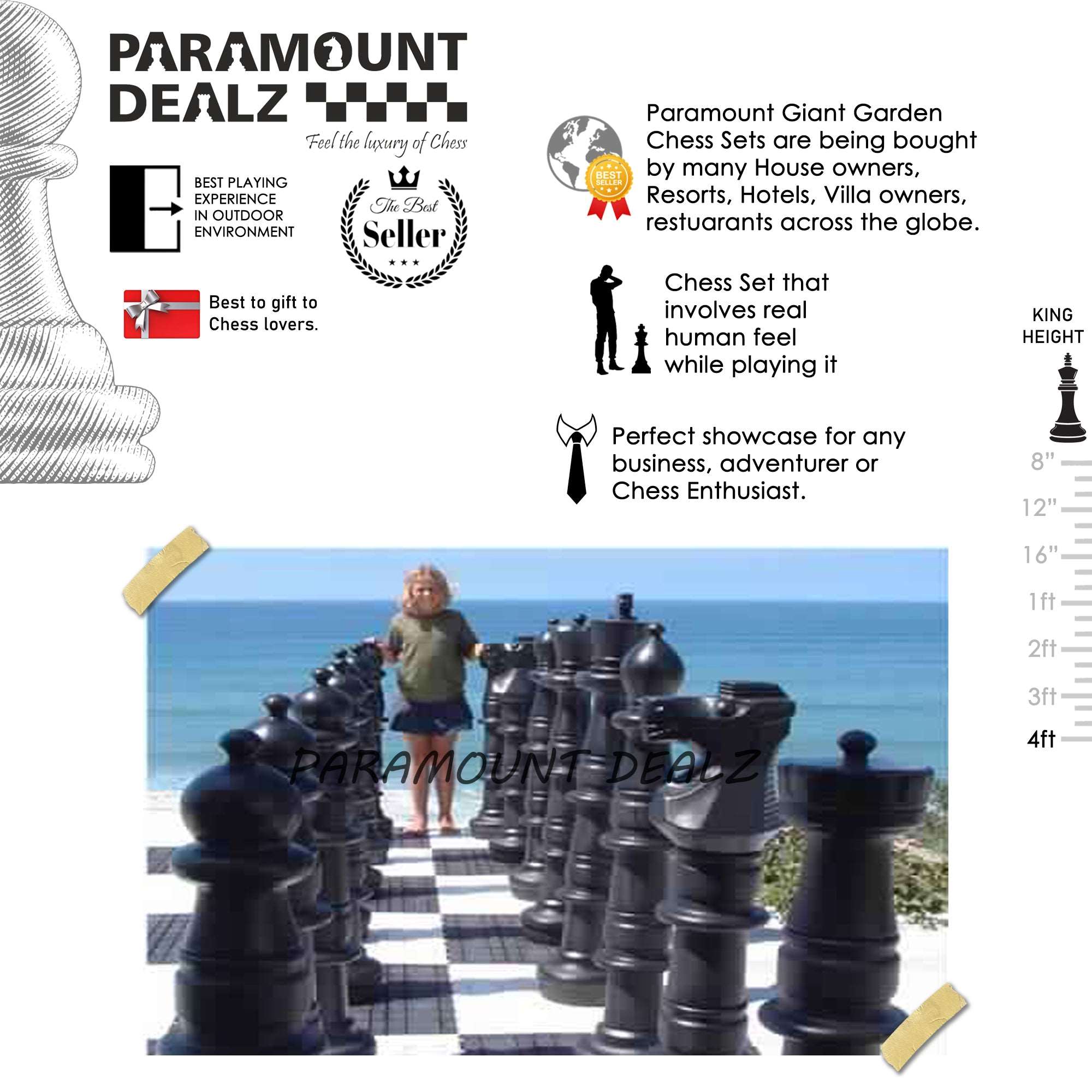 Paramount pictures パラマウントピクチャーズグッズセット 4 Feet (48 Inches) Plastic Giant Garden Chess Pieces Set (Set of 32 pi