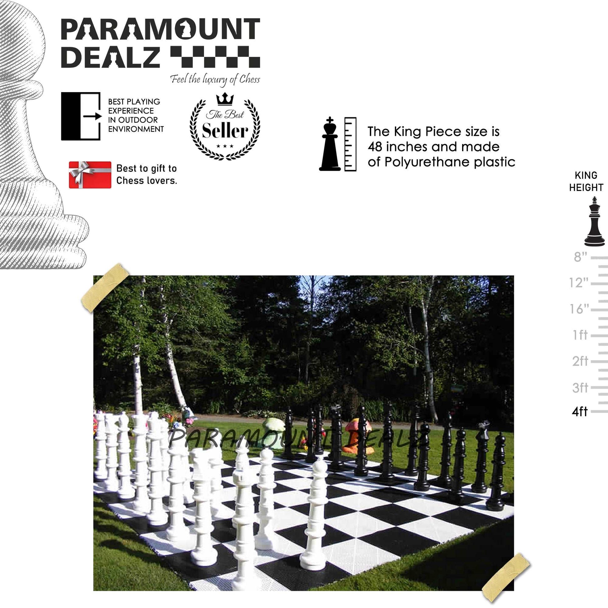 Plastic Giant Garden Chess Pieces Set
