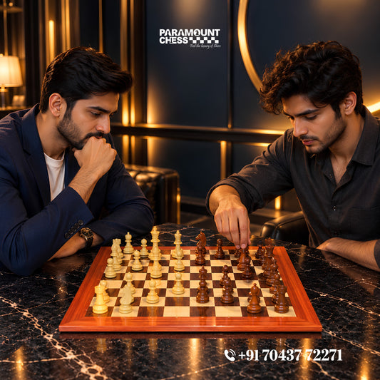 ♟️ Premium 18-Inch Wooden Chess Board Set | Indian Rosewood & Maple | 3-Inch German Knight Wooden Chess Pieces with Velvet Pouch
