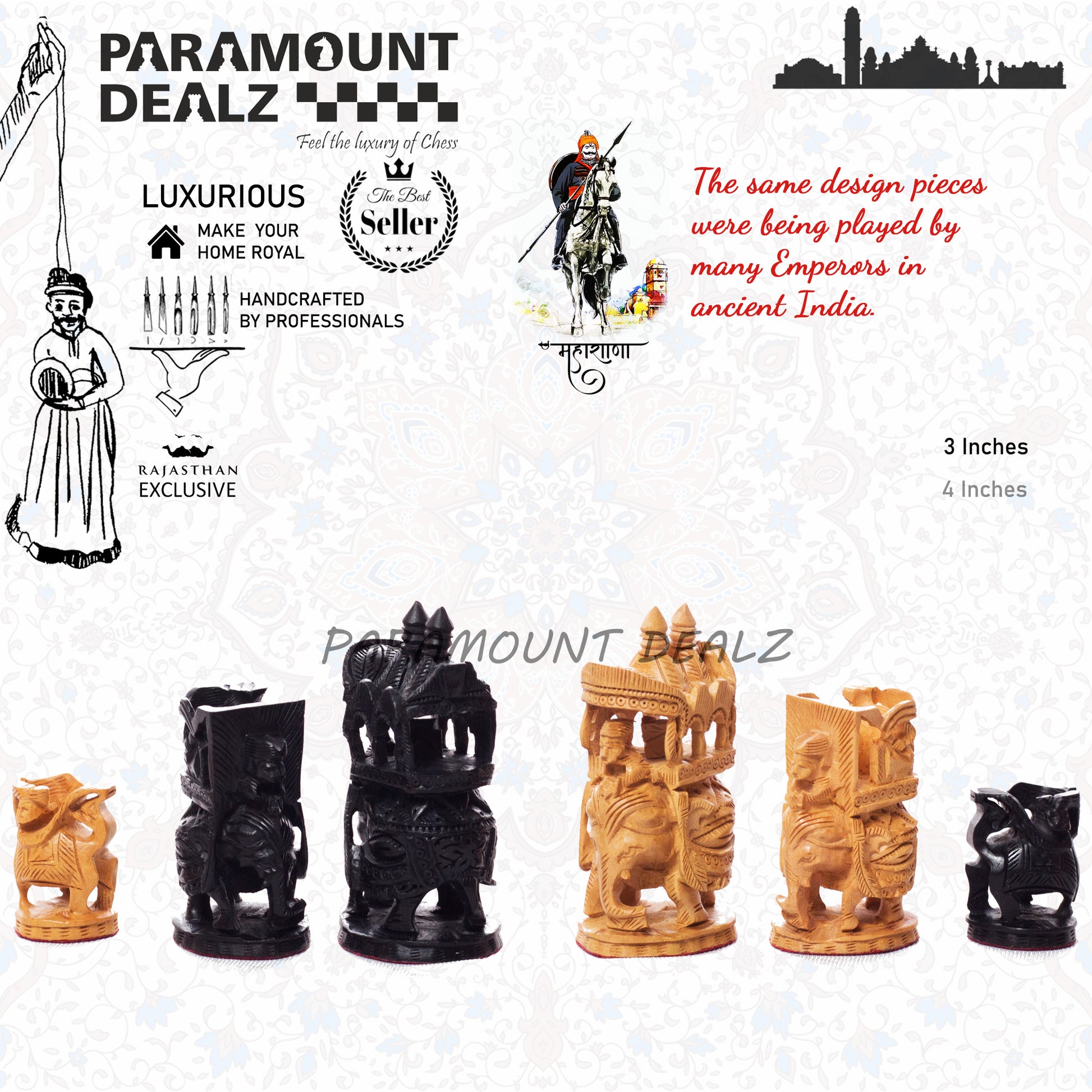 Royal Maharaja Handcrafted Chess Pieces set