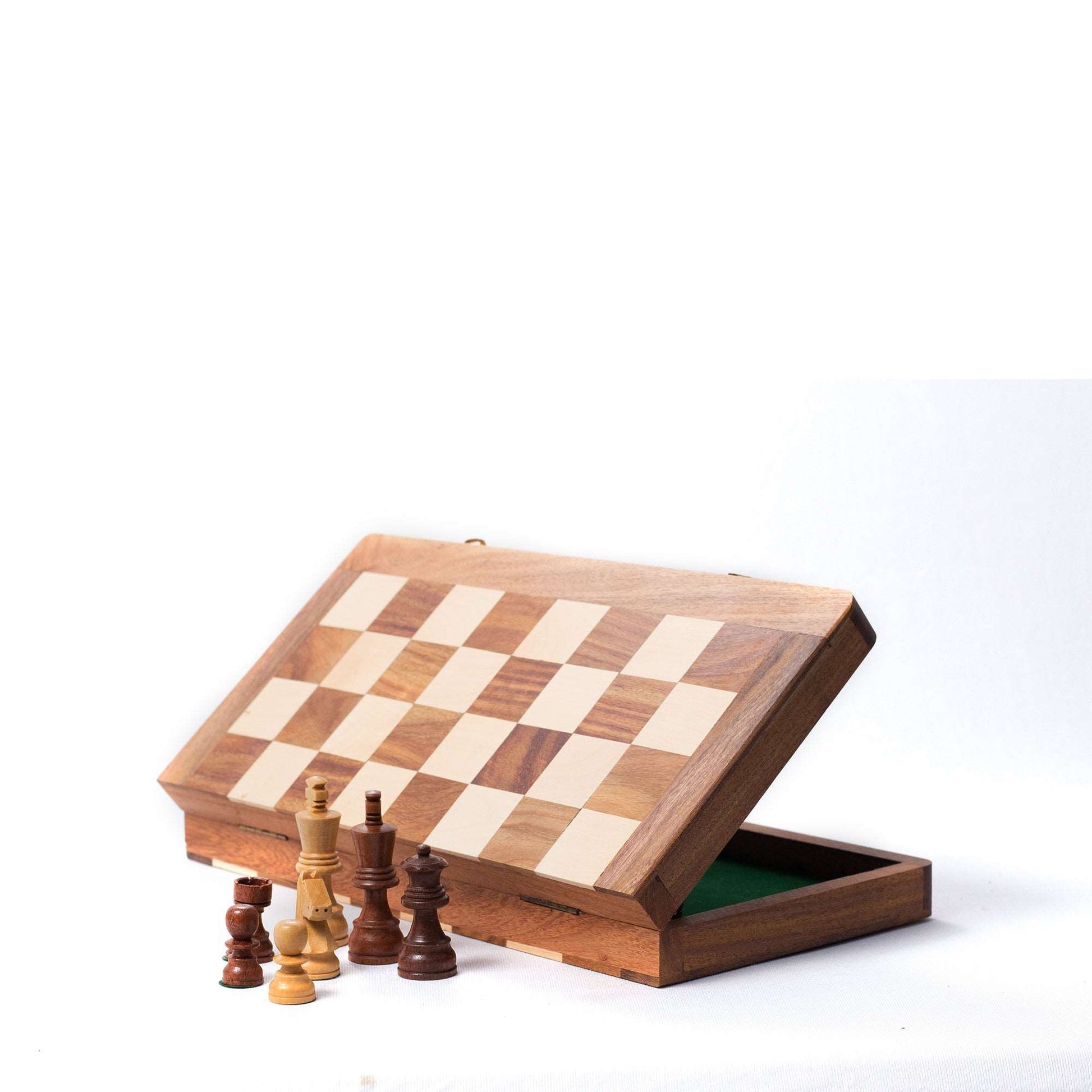 Wooden Folding Chess Game Board Set
