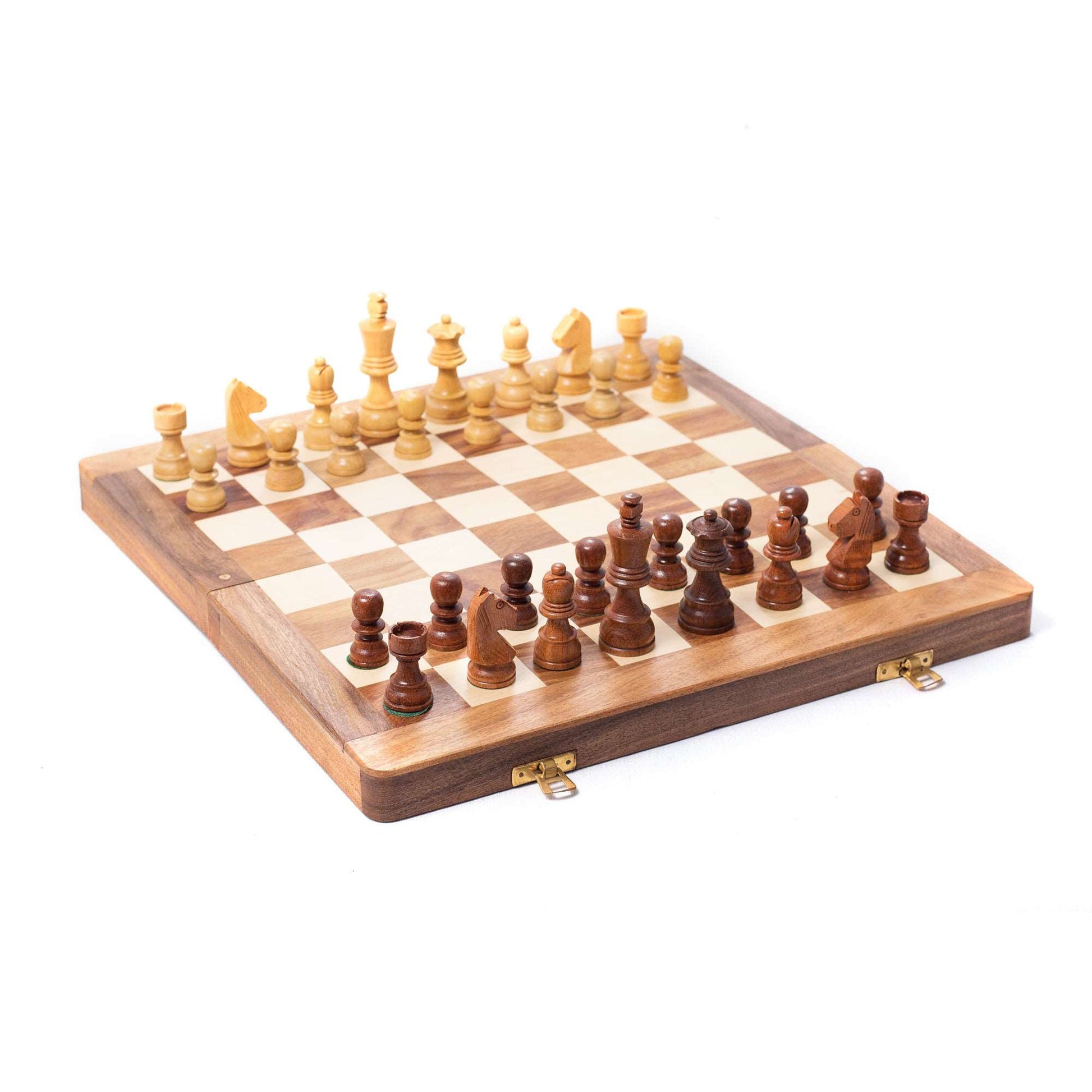 Wooden Folding Chess Game Board Set