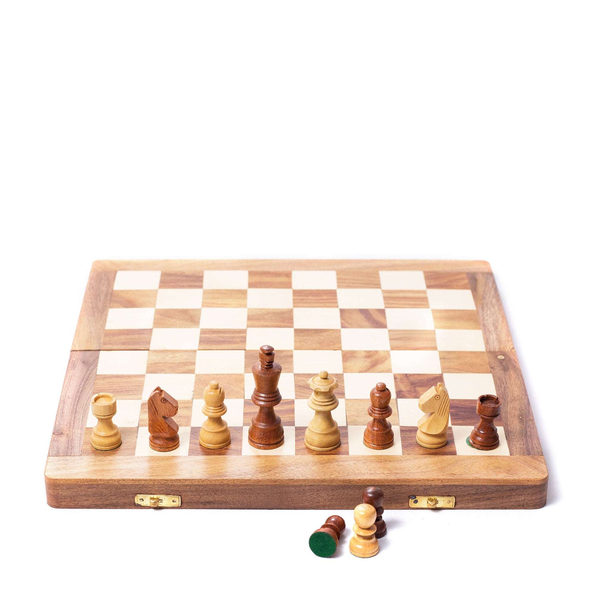 Wooden Folding Chess Game Board Set