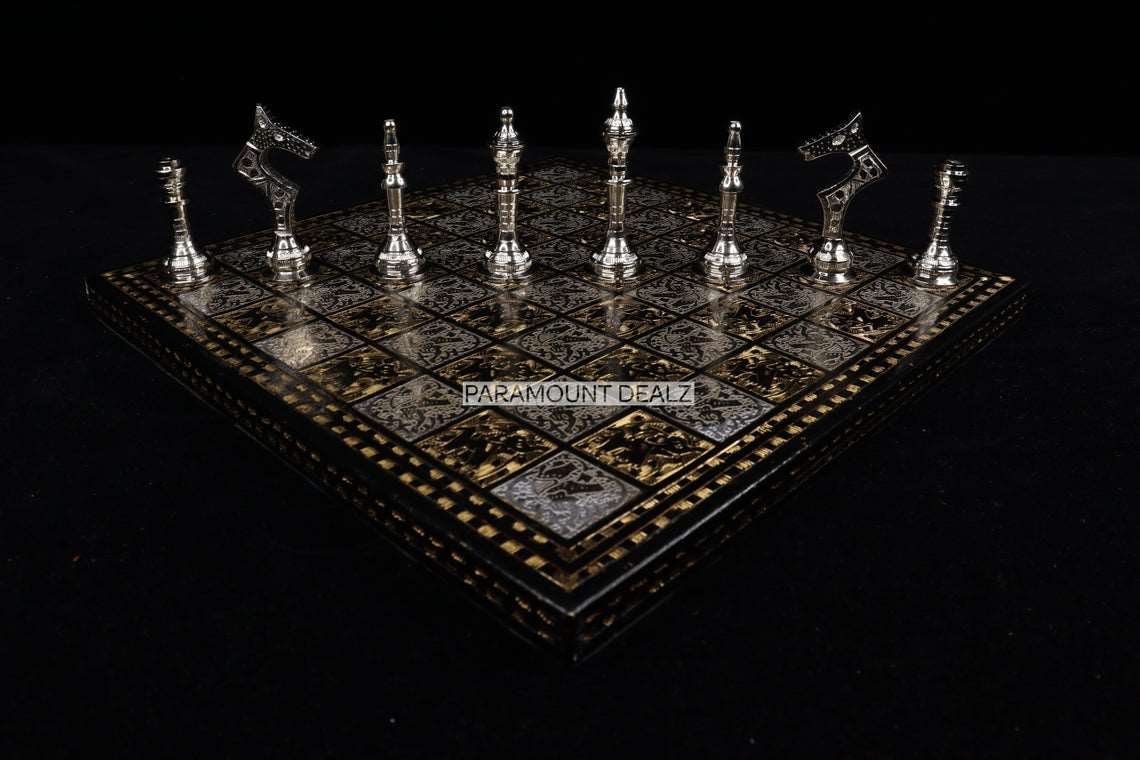Paramount Dealz Luxurious 14" Chess Board with Chess Pieces and Wooden Chess Box