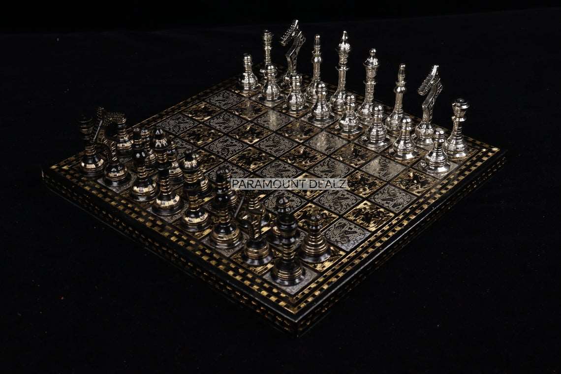 Paramount Dealz Luxurious 14" Chess Board with Chess Pieces and Wooden Chess Box