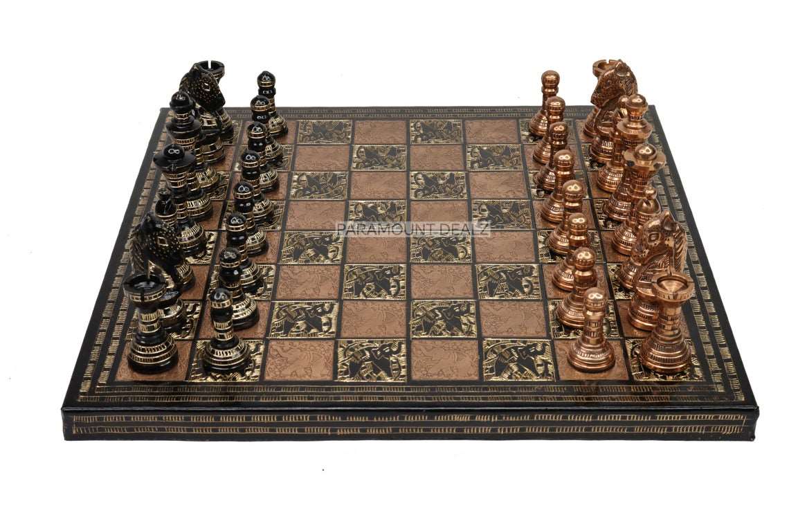 Paramount Dealz Handcrafted Metal 12" Chess Board